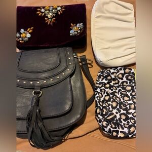 Crossbody, clutch and make up bags